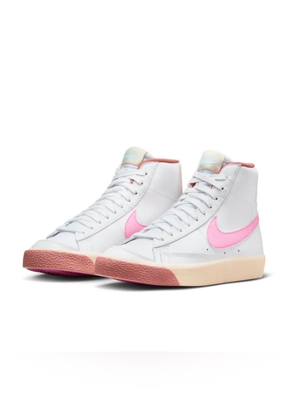 Nike Women's High-Top Sneakers in White and Pink